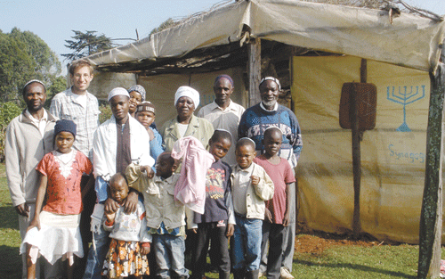 Ari Witkin (back, second from left) spent time with a small Jewish community in Kenya. (Photo: Courtesy of Ari Witkin)
