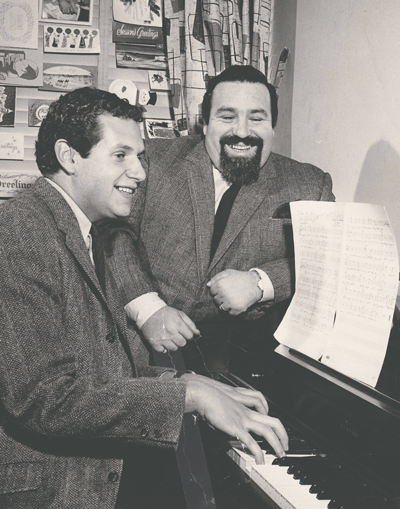 Mort Shuman (left) and Doc Pomus (né Jerome Felder) were one of the stellar songwriting teams — predominantly Jewish — based in the Brill Building on Broadway. Their partnership is explored in the hugely entertaining documentary A.K.A. Doc Pomus.