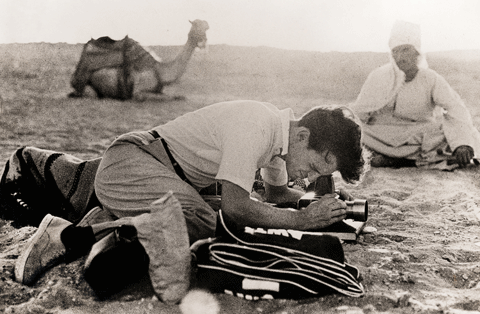 Bert Stern shoots in Egypt, in a scene from the documentary "Bert Stern: Original Mad Man." (Photo: Eleanor Mostel (c) Bert Stern Studios, 1955)