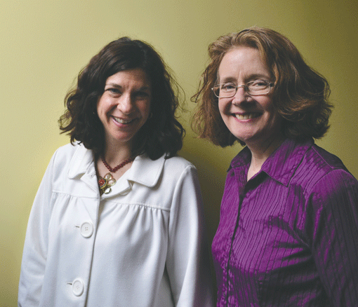 Kim Fishman (left) and Martha Takata are ready to help patients who are dealing with hearing loss. (Photo: Mordecai Specktor)