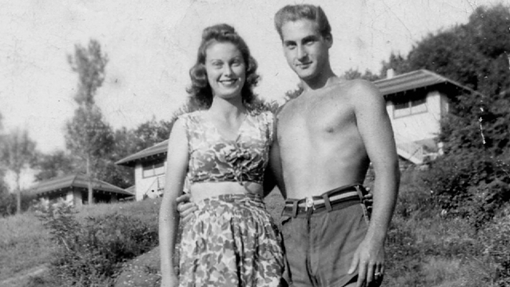 Sid Caesar and his fiancée Florence at Avon Lodge. (Photo courtesy of International Film Circuit, Inc.)