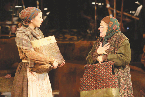 Serena Brook (left) plays Tzeitel and Nancy Marvy (right) plays Yente the matchmaker in Fiddler on the Roof. Photo by Michal Daniel/Chanhassen Dinner Theatre 