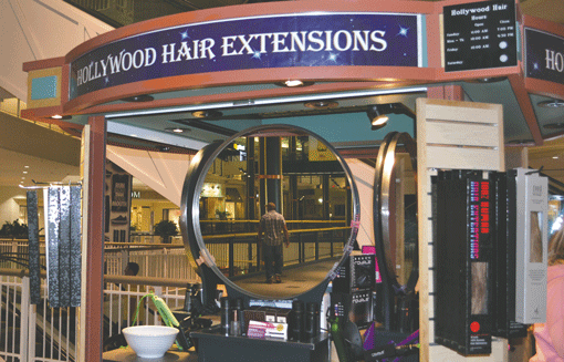 One of the three Hollywood Hair kiosks operated by YA & YA USA at Mall of America. (Photo: Mordecai Specktor)