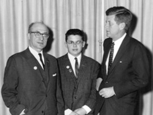Ron Rabinovitz is pictured with his father (left) and John F. Kennedy.
