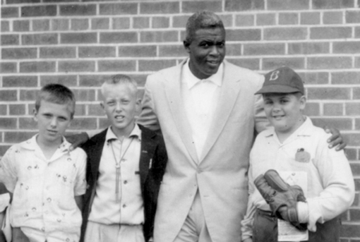 Jackie Robinson is pictured with Ron Rabinovitz (right) and some of his friends. (Photos: Courtesy of Ron Rabinovitz)