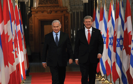 Canadian Prime Minister Stephen Harper meeting with his Israeli counterpart, Benjamin Netanyahu, in Ottawa in 2012. (Photo: JTA)