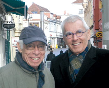 Gutman (left) and his friend Kuno Karls, a non-Jewish amateur historian from Hagenow, Germany.