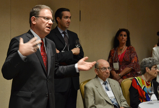 Jeffrey Goldberg, correspondent for Bloomberg View and The Atlantic, fielded some questions from guests at the VIP reception prior to the JCRC's annual dinner on Sunday evening.