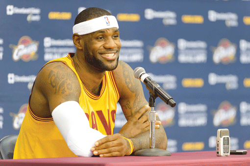 LeBron James, shown at the Cleveland Cavaliers’ media day in suburban Cleveland on Sept. 26, will make his return to his hometown team with a preseason game against Maccabi Tel Aviv. (Photo: Jason Miller / Getty Images)
