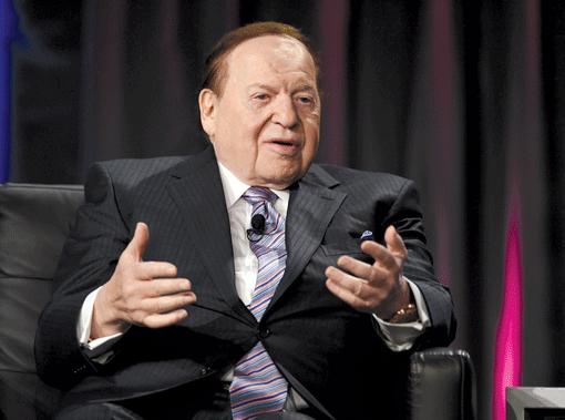 Sheldon Adelson, pictured at last year’s Global Gaming Expo in Las Vegas, is a casino magnate and major Republican donor, and he sits on the board of the Republican Jewish Coalition (RJC). The RJC held its annual convention this past weekend at Adelson’s Venetian Resort in Las Vegas. (Photo: Ethan Miller / Getty Images)