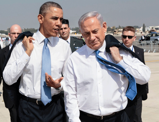 The relationship between President Obama and Israeli Prime Minister Benjamin Netanyahu, seen here after Obama's arrival in Israel on March 20, 2013, is improving. (Photo: Pete Souza / White House)