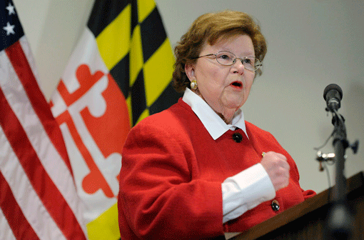 Sen. Barbara Mikulski speaking at a news conference in Baltimore, March 2, 2015. (Photo: Steve Ruark / AP Images)