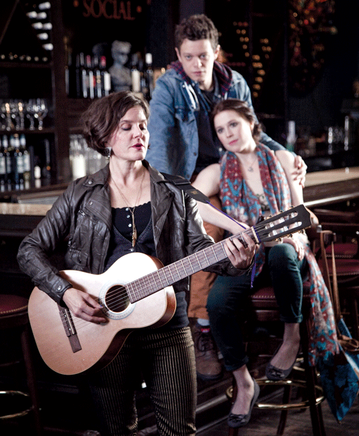 Annie Enneking as Thea, David Darrow as Craig and Adelin Phelps as Cassie in Theater Latté Da’s production of Lullaby, which opens Jan. 13 at the Ritz Theater. (Photo: Joe Dickie)