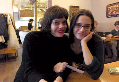 Dahlia and Amira Stone in a Berlin café. (Photos: Courtesy of Jon Stone).