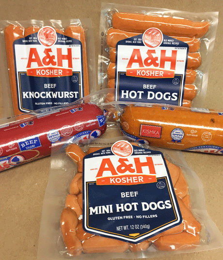 Abeles and Heymann (A&H) All Beef Kosher Hot Dogs Reduced Fat & Sodium