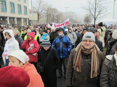 An anti-government demonstration in Budapest, December 2011. (Photo: Ruth Ellen Gruber)