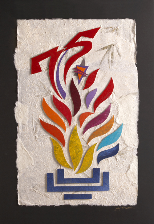 Judy Freeman created an artwork for the United Jewish Fund and Council 75th anniversary.