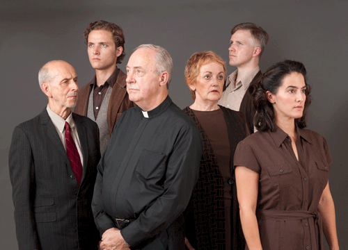 Minnesota Jewish Theatre Company presents the area premiere of “Our Class” featuring George Muellner, Candace Barrett Birk, Elena Giannetti, Michael Jurenek, Walter Weaver, and Caleb Carlson. (Photo: Sarah Whiting)