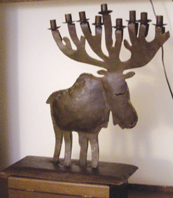 Solomon’s “Minnesota menora” — a moose.